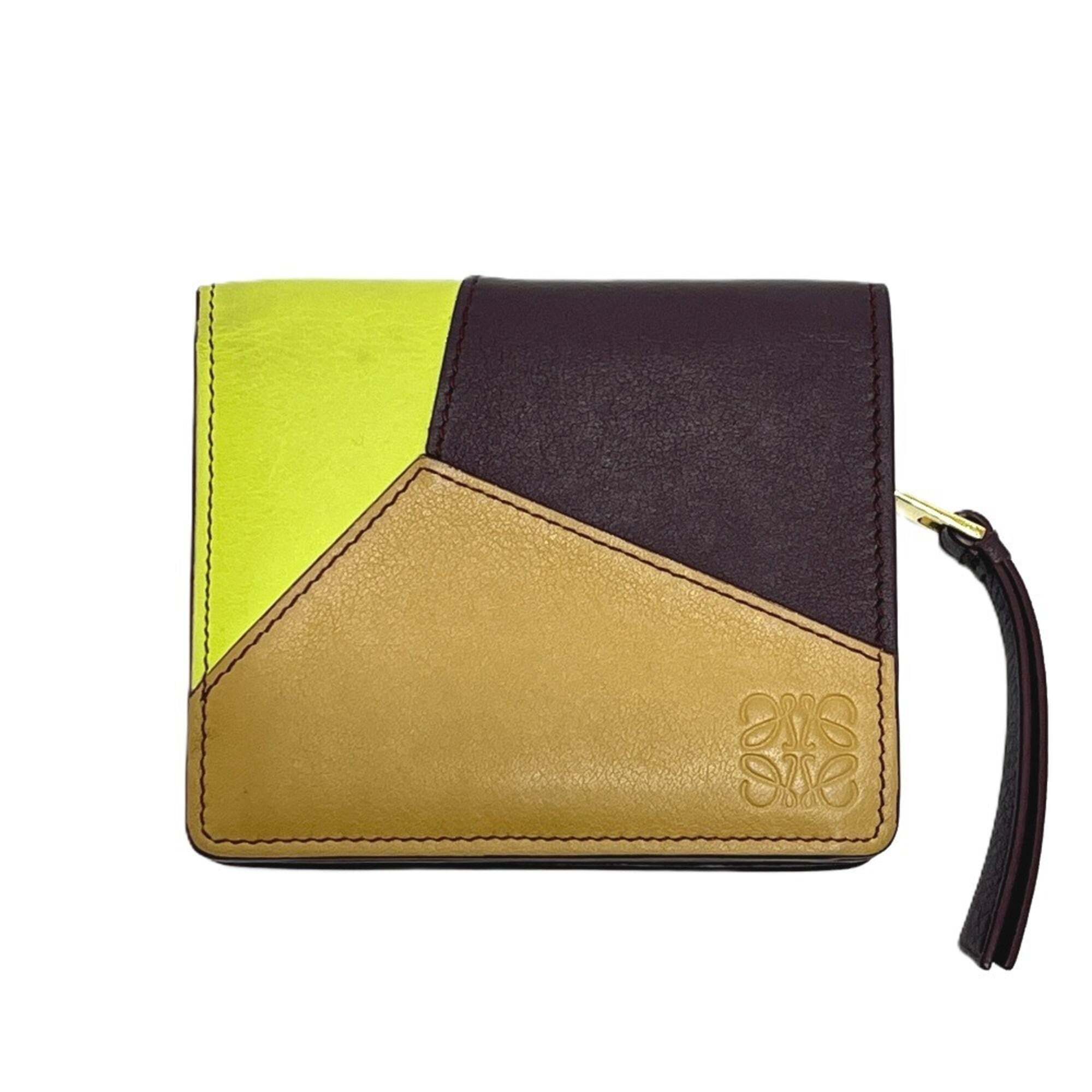 Loewe C510z41x01 Puzzle Compact Zip Wallet, Mini Bi-Fold Folding Leather, Wom...
